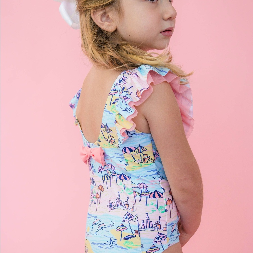 Rufflebutts Beach Day Girl One Piece Swimsuit 3T 4T 5 6